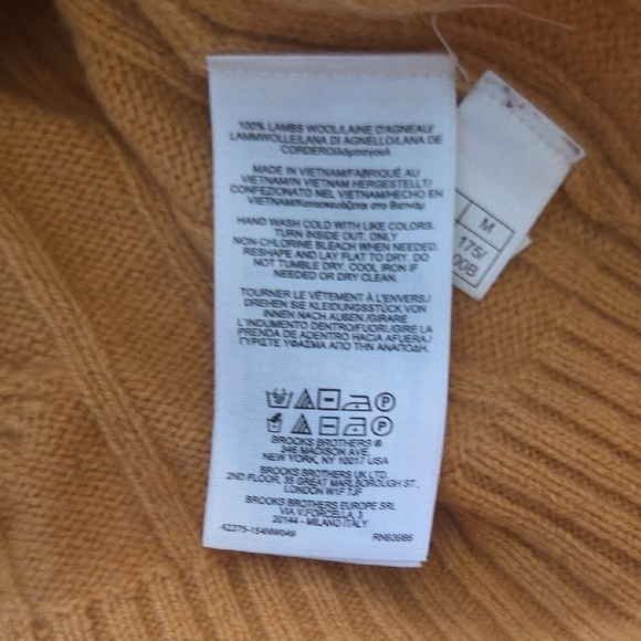 Brooks Brothers Men's Crewneck Sweater in Warm Mustard - Picture 5 of 8